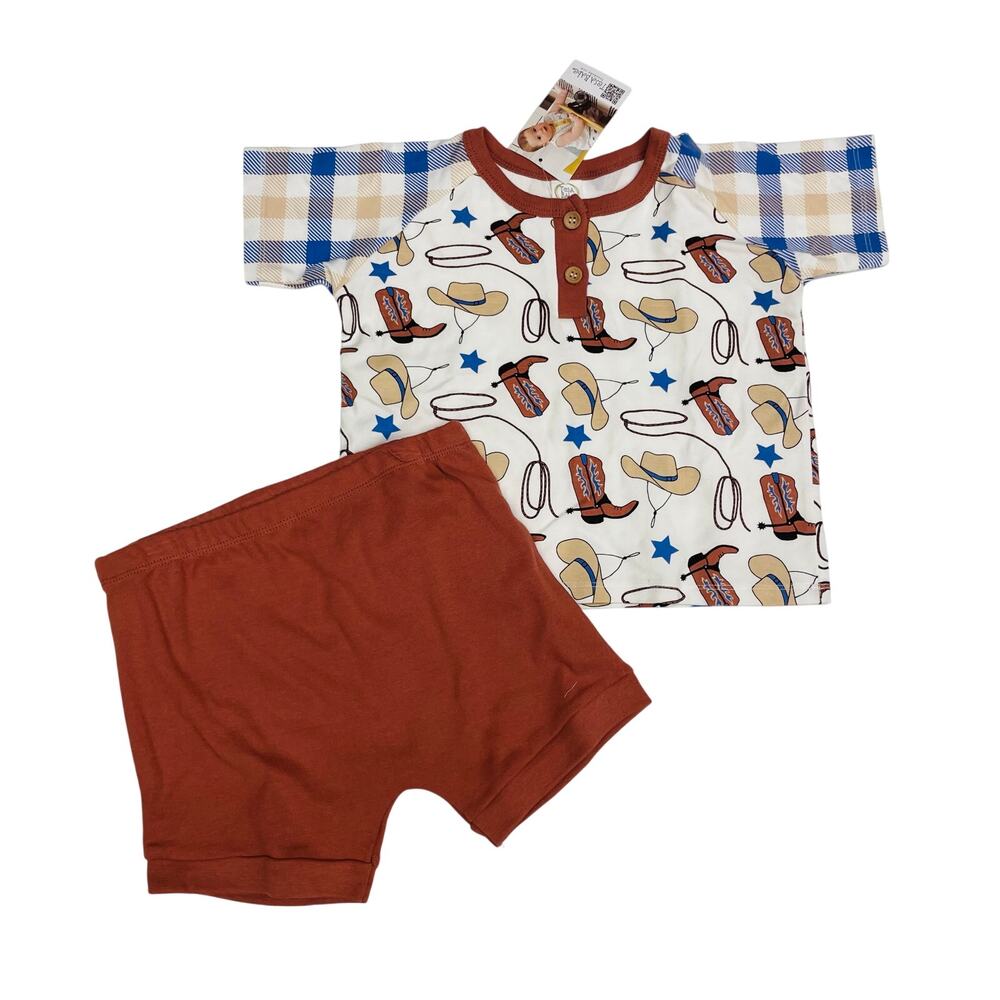 NWT Tesa Babe 4T Yeehaw Henley Tee & Shorts